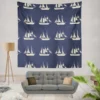 Nautical Sailboat Pattern Wall Tapestry