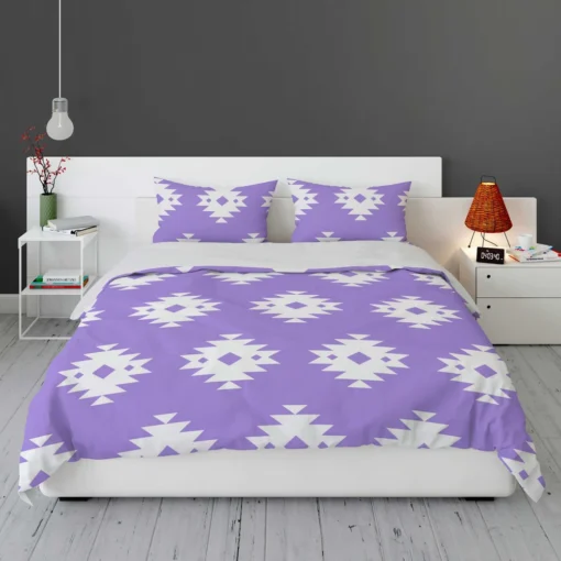 Navajo Ethnic Argyle Purple Pattern Bedding Set 1