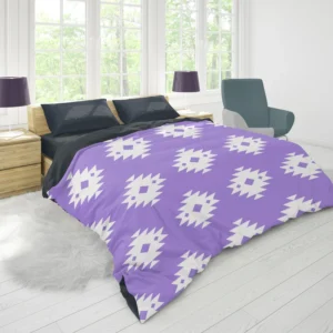 Navajo Ethnic Argyle Purple Pattern Duvet Cover 1