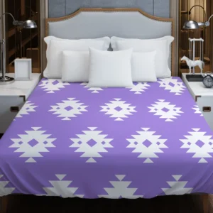 Navajo Ethnic Argyle Purple Pattern Duvet Cover