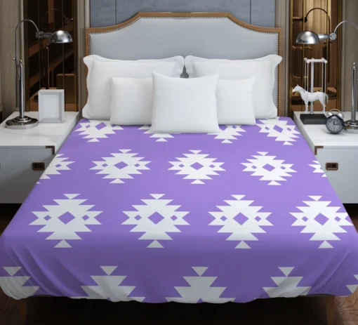 Navajo Ethnic Argyle Purple Pattern Duvet Cover