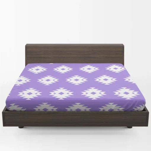 Navajo Ethnic Argyle Purple Pattern Fitted Sheet 1