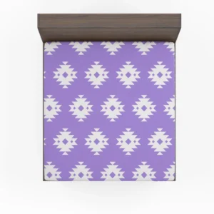 Navajo Ethnic Argyle Purple Pattern Fitted Sheet