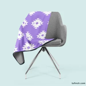 Navajo Ethnic Argyle Purple Pattern Fleece Blanket 2