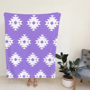 Navajo Ethnic Argyle Purple Pattern Fleece Blanket