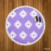 Navajo Ethnic Argyle Purple Pattern Round Beach Towel