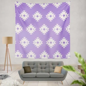 Navajo Ethnic Argyle Purple Pattern Wall Tapestry