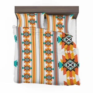 Navajo Geometric Orange Pattern Bedding Set 2