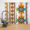 Navajo Geometric Orange Pattern Curtain