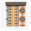 Navajo Geometric Orange Pattern Fitted Sheet