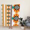 Navajo Geometric Orange Pattern Fleece Blanket