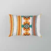 Navajo Geometric Orange Pattern Pillow Case