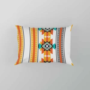 Navajo Geometric Orange Pattern Pillow Case