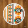 Navajo Geometric Orange Pattern Round Beach Towel