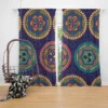 Navy Blue Abstract Pattern Design on Background Curtain