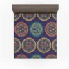 Navy Blue Abstract Pattern Design on Background Fitted Sheet