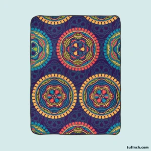 Navy Blue Abstract Pattern Design on Background Fleece Blanket 1