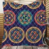 Navy Blue Abstract Pattern Design on Background Quilt Blanket