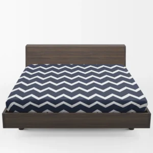 Navy Blue Chevron Zigzag Fitted Sheet 1