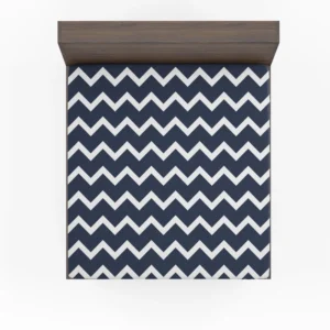 Navy Blue Chevron Zigzag Fitted Sheet