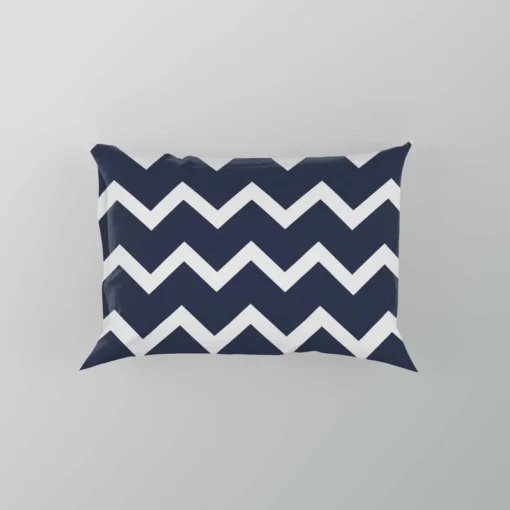 Navy Blue Chevron Zigzag Pillow Case