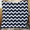 Navy Blue Chevron Zigzag Quilt Blanket