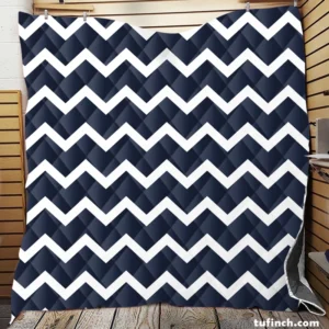 Navy Blue Chevron Zigzag Quilt Blanket