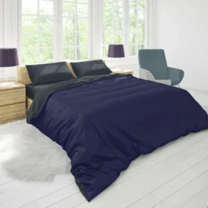 Night Blue Solid Color Duvet Cover 1