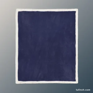 Night Blue Solid Color Sherpa Fleece Blanket 1