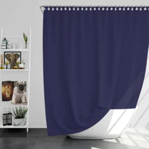 Night Blue Solid Color Shower Curtain