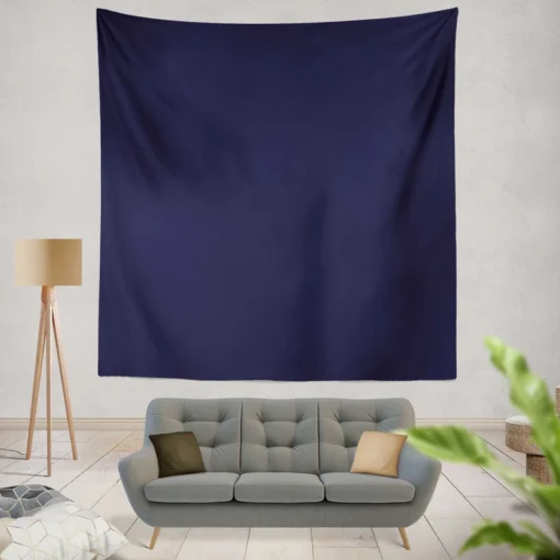 Night Blue Solid Color Wall Tapestry