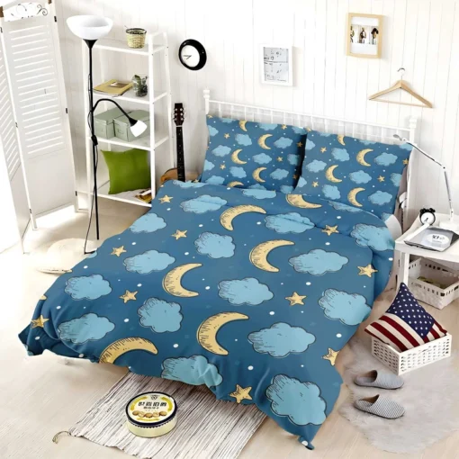 Night Sky Moon Clouds Bedding Set