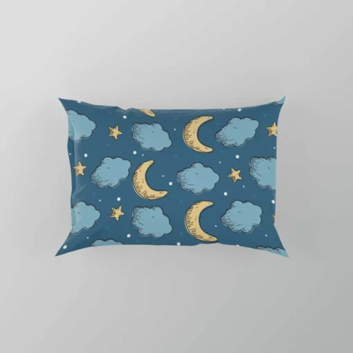 Night Sky Moon Clouds Pillow Case