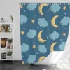 Night Sky Moon Clouds Shower Curtain