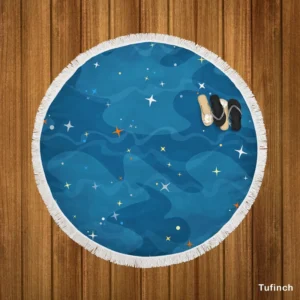 Night Sky With Little Stars Round Beach Towel