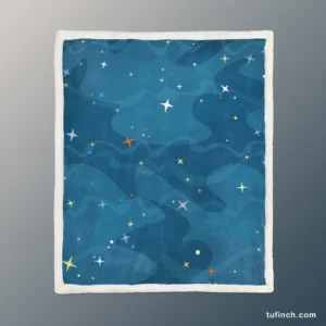 Night Sky With Little Stars Sherpa Fleece Blanket 1