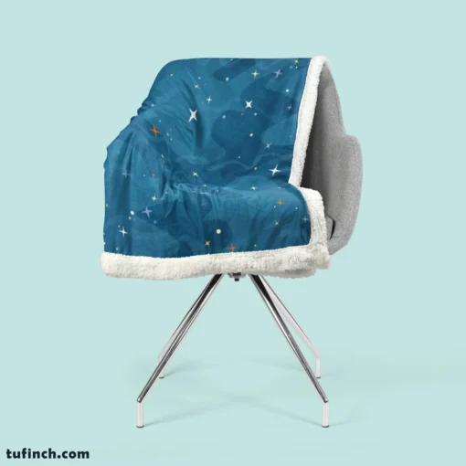 Night Sky With Little Stars Sherpa Fleece Blanket 2