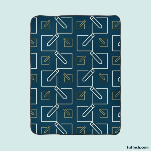 Notepad Pencil Minimalist Fleece Blanket 1