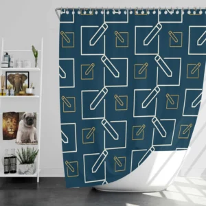 Notepad Pencil Minimalist Shower Curtain