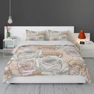 Nude Roses Drawing Bedding Set 1