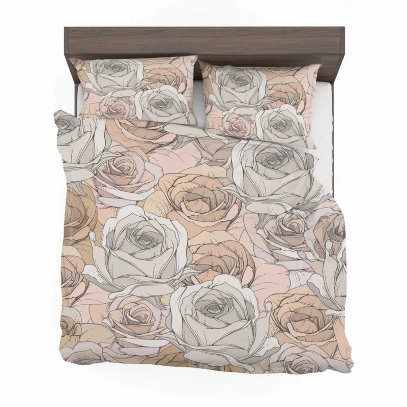 Nude Roses Drawing Bedding Set 2