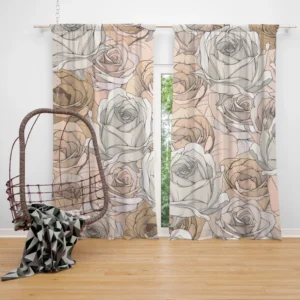 Nude Roses Drawing Curtain