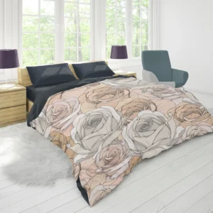 Nude Roses Drawing Duvet Cover 1