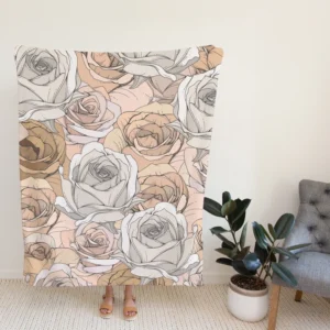 Nude Roses Drawing Fleece Blanket