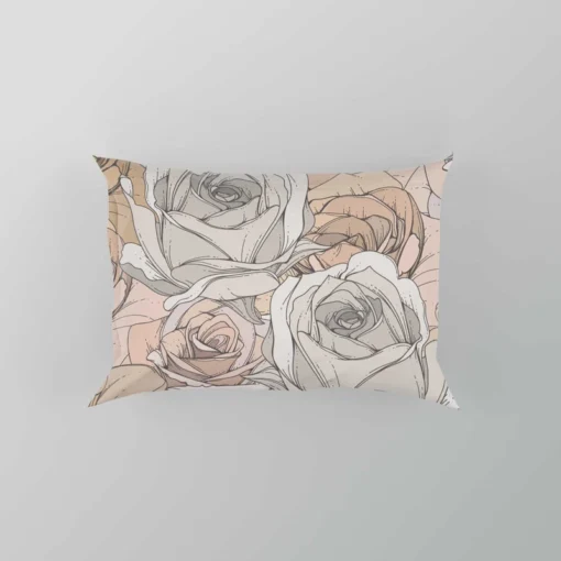 Nude Roses Drawing Pillow Case