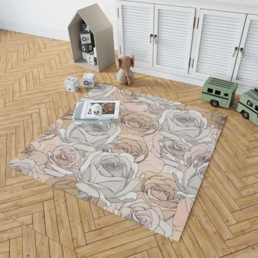 Nude Roses Drawing Rug 1