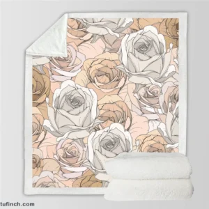 Nude Roses Drawing Sherpa Fleece Blanket