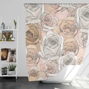 Nude Roses Drawing Shower Curtain