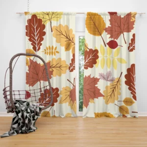 Oak & Maple Leaves Pattern Curtain