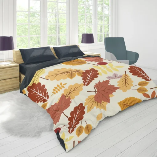 Oak & Maple Leaves Pattern Duvet Cover 1